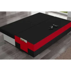 Wohnen Federkern Sofabett in Schwarz und Rot - Nusret