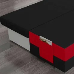 Wohnen Federkern Sofabett in Schwarz und Rot - Nusret