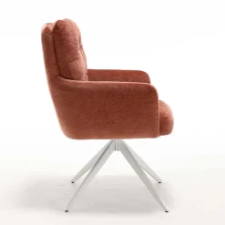 Wohnen Weiße Möbel|Küchenstühle*Federkern-Armlehnenstuhl in Kupfer Rotbraun - Coriga (2er Set)