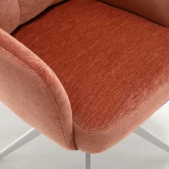 Wohnen Weiße Möbel|Küchenstühle*Federkern-Armlehnenstuhl in Kupfer Rotbraun - Coriga (2er Set)