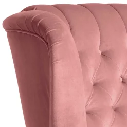 Wohnen Federkern-Ohrensessel in Rosa und Nussbaum Braun - Masiela