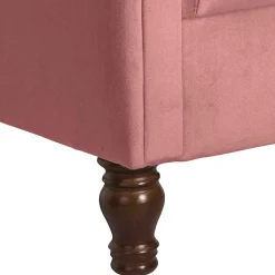 Wohnen Federkern-Ohrensessel in Rosa und Nussbaum Braun - Masiela