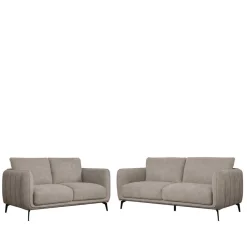 Wohnen Federkernsofa in Beige Stoffbezug - Ordinia