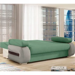 Wohnen Sofas|Sofa*Federkernsofa in Hellgrün und Hellgrau - Zenca