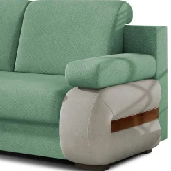 Wohnen Sofas|Sofa*Federkernsofa in Hellgrün und Hellgrau - Zenca