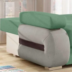 Wohnen Sofas|Sofa*Federkernsofa in Hellgrün und Hellgrau - Zenca