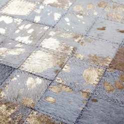 Wohnen Teppiche*Fellteppich im Patchwork Design mit Gold Akzenten - Fakoa