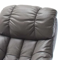 Wohnen Fernsehsessel mit Relaxfunktion in Leder Schlammfarben Vihanna mit Hocker (zweiteilig)