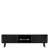 Wohnen Fernsehtisch mit Klappen & Fach in Schwarz - Delavidu