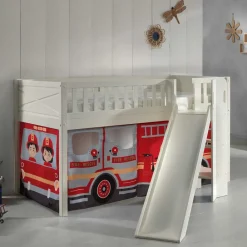 Wohnen Kinderbetten*Feuerwehr Spielbett mit schräger Rutsche - Cosmona
