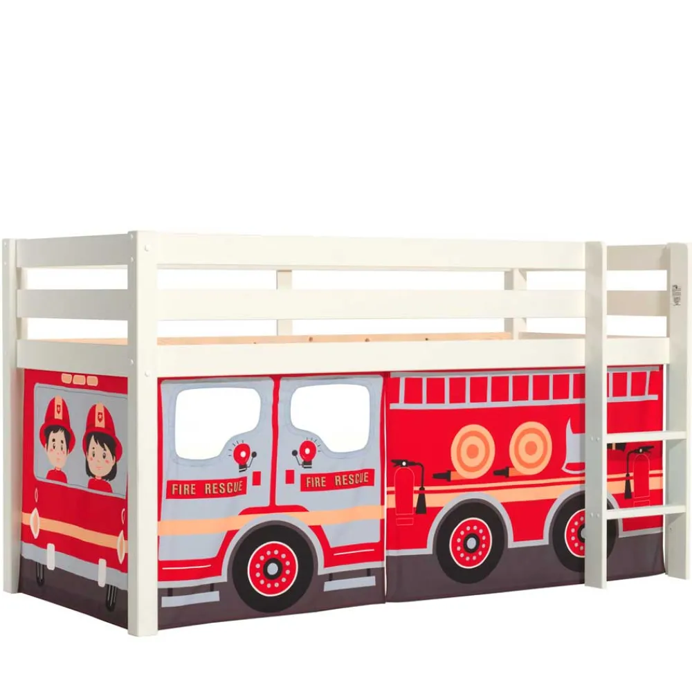 Wohnen Kinderbetten*Feuerwehrbett Hochbett aus Kiefer Massivholz - Montego