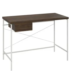 Kinder Wohnen Filigraner Schreibtisch in Walnuss Optik & Weiß - Meskus