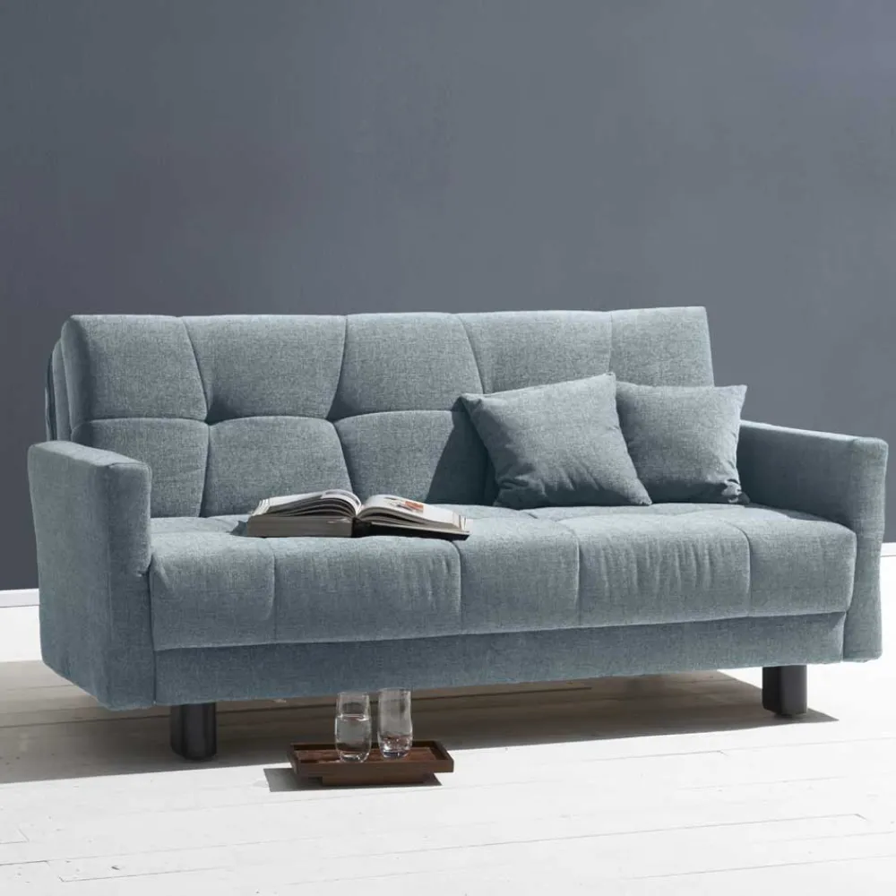 Wohnen Sofas|Sofa*Flachgewebe Bettcouch in Hellblau - Zitizen