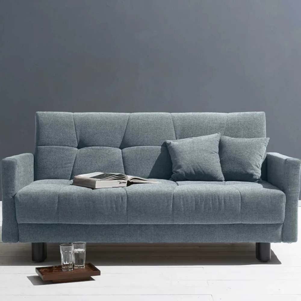 Wohnen Sofas|Sofa*Flachgewebe Bettcouch in Hellblau - Zitizen