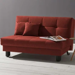 Wohnen Schlafsofas|Sofas*Flachgewebe Schlafsofa in Dunkelrot - Ciabeta