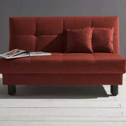 Wohnen Schlafsofas|Sofas*Flachgewebe Schlafsofa in Dunkelrot - Ciabeta