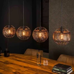 Wohnen 4-flammige Design-Hängelampe in Schwarzbraun - Raula