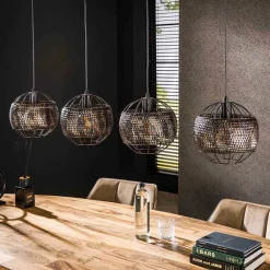 Wohnen 4-flammige Design-Hängelampe in Schwarzbraun - Raula