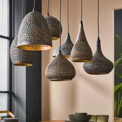 Wohnen Braune Möbel|Lampen & Leuchten*7-flammige Hängelampe - diverse Schirm Formen - Sempragos