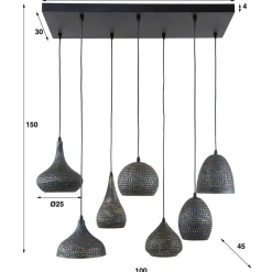 Wohnen Braune Möbel|Lampen & Leuchten*7-flammige Hängelampe - diverse Schirm Formen - Sempragos