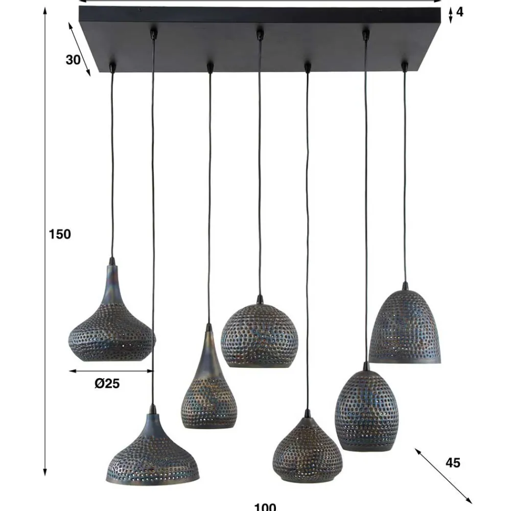 Wohnen Braune Möbel|Lampen & Leuchten*7-flammige Hängelampe - diverse Schirm Formen - Sempragos