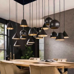 Wohnen 18-flammige Hängelampe in Schwarzgrau - Civetta