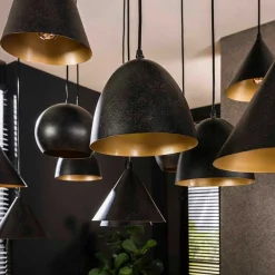 Wohnen 18-flammige Hängelampe in Schwarzgrau - Civetta