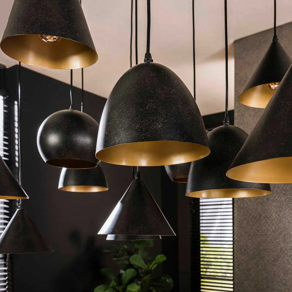 Wohnen 18-flammige Hängelampe in Schwarzgrau - Civetta