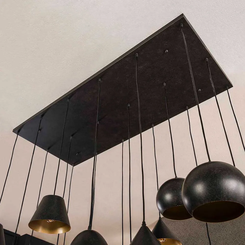 Wohnen 18-flammige Hängelampe in Schwarzgrau - Civetta