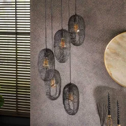 Wohnen 5-flammige Hängelampe mit Drahtschirmen - Juanda