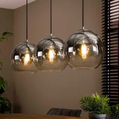Wohnen 3-flammige Hängelampe mit Glas Kugel Schirmen - Vetrano