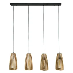 Wohnen 4-flammige Hängelampe mit Holzschirmen - Orvinio
