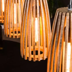 Wohnen 4-flammige Hängelampe mit Holzschirmen - Orvinio