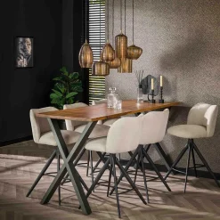 Wohnen 7-flammige Hängelampe mit Rillenglas Schirmen - Piatra