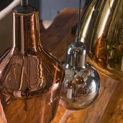 Wohnen 6-flammige Hängelampe mit verschiedenen Glasschirmen - Gerri