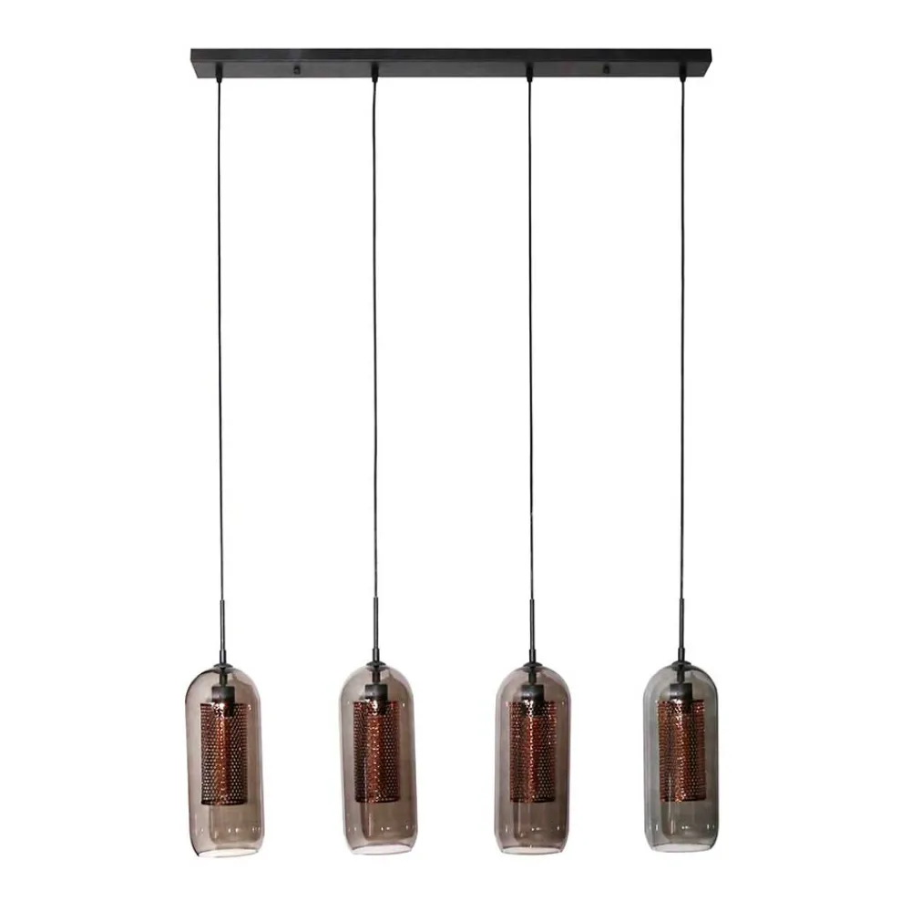 Wohnen 4-flammige Hängeleuchte in Schwarzgrau - Vironda