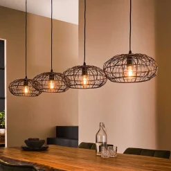 Wohnen 4-flammige Hängeleuchte mit Drahtschirmen - Pardial
