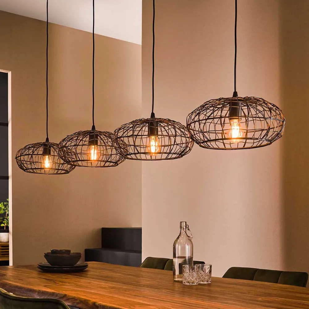 Wohnen 4-flammige Hängeleuchte mit Drahtschirmen - Pardial