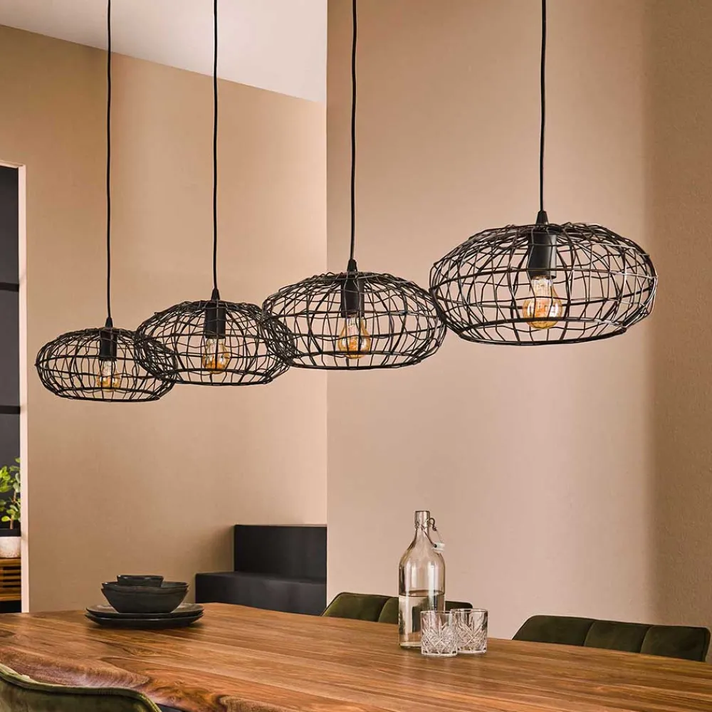 Wohnen 4-flammige Hängeleuchte mit Drahtschirmen - Pardial