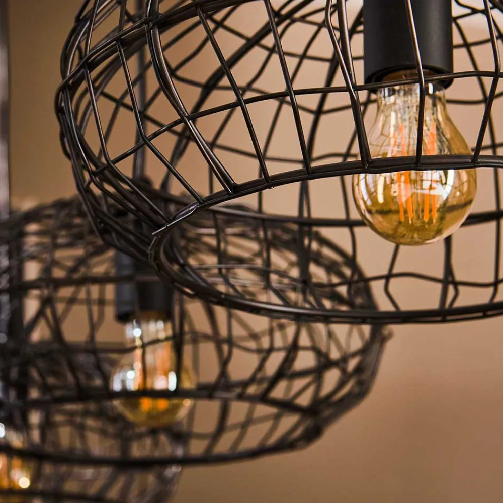 Wohnen 4-flammige Hängeleuchte mit Drahtschirmen - Pardial
