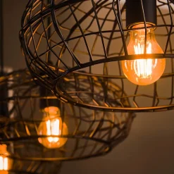 Wohnen 4-flammige Hängeleuchte mit Drahtschirmen - Pardial