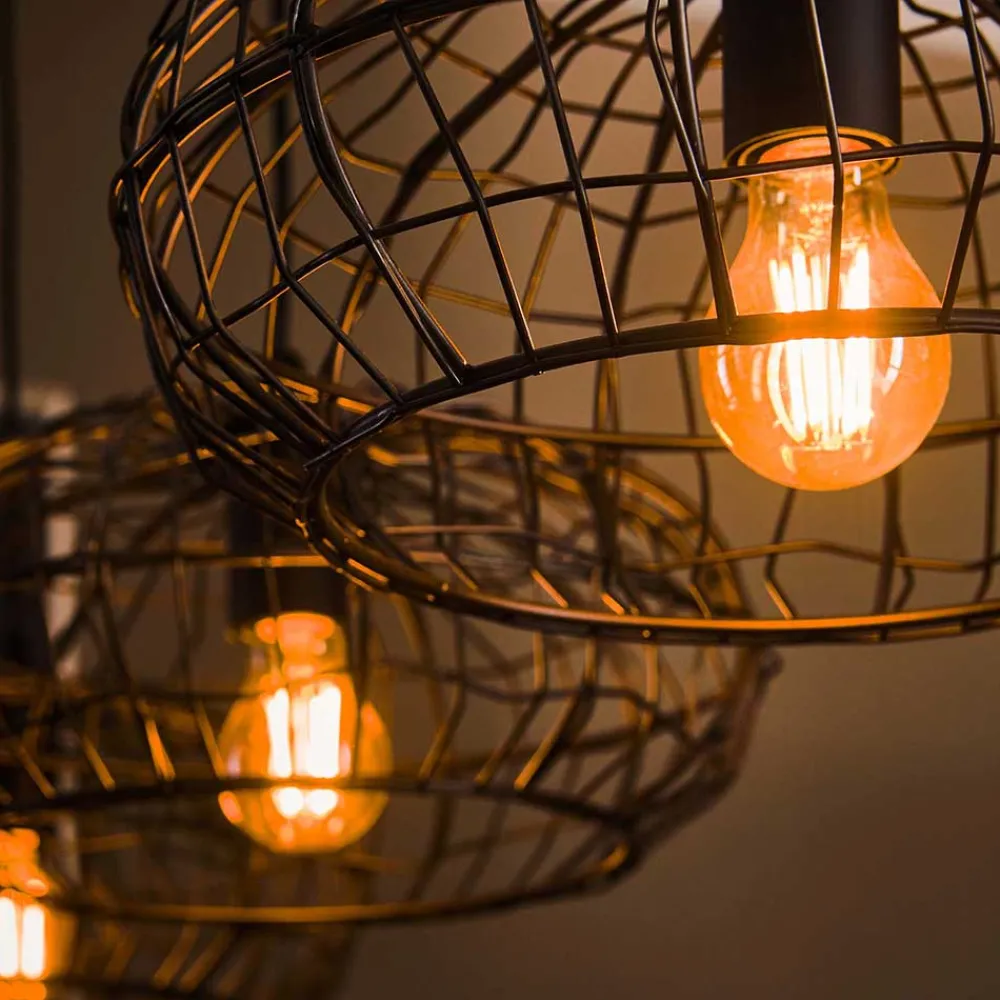 Wohnen 4-flammige Hängeleuchte mit Drahtschirmen - Pardial