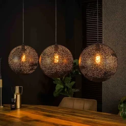 Wohnen 3-flammige Kugel-Hängelampe in Schwarz - Feixon