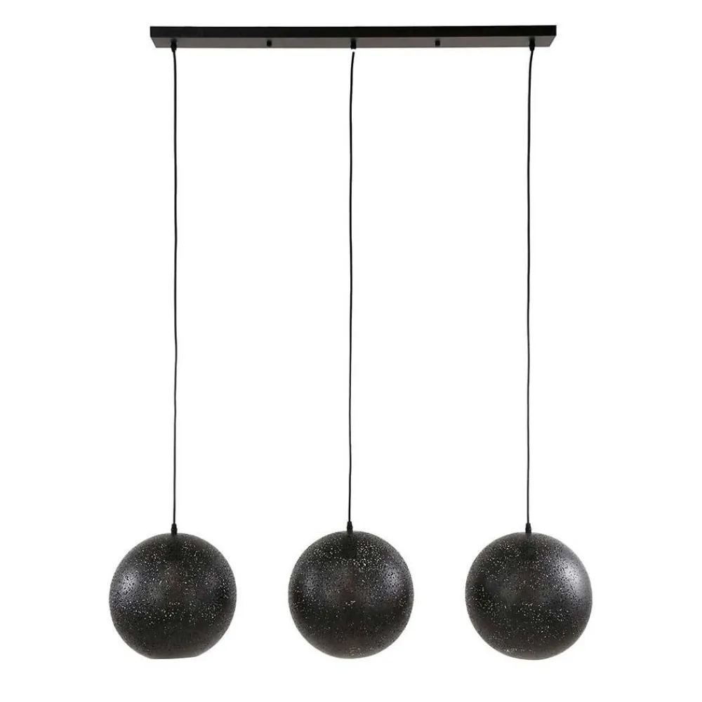 Wohnen 3-flammige Kugel-Hängelampe in Schwarz - Feixon
