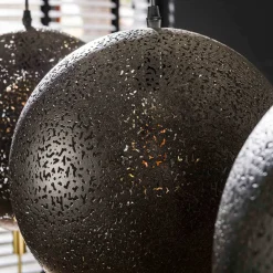 Wohnen 3-flammige Kugel-Hängelampe in Schwarz - Feixon