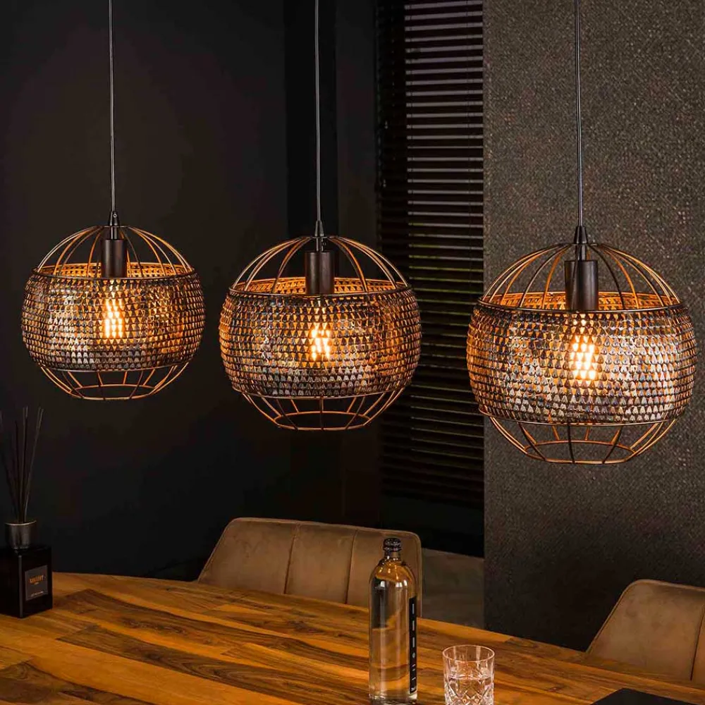 Wohnen 3-flammige Metall Hängeleuchte in Schwarzbraun - Casamarina