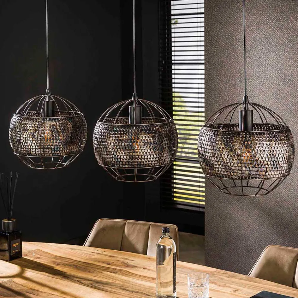 Wohnen 3-flammige Metall Hängeleuchte in Schwarzbraun - Casamarina