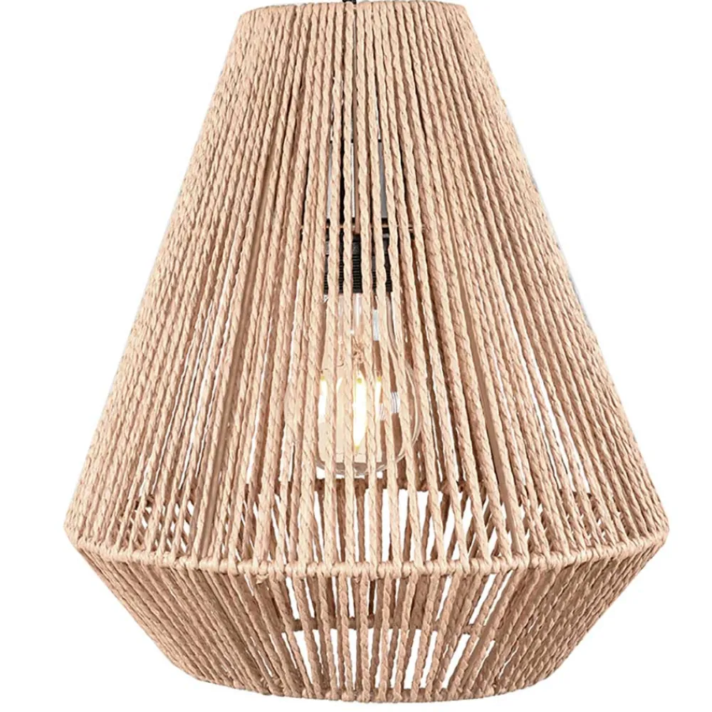 Wohnen 2-flammige Pendelleuchte aus Jute Natur - Navugada