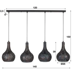 Wohnen 4-flammige Pendelleuchte fürs Esszimmer - Denada
