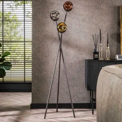 Wohnen 3-flammige Stehleuchte mit Glas Kugelschirmen - Gliona